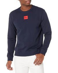 HUGO - Regular Fit Square Logo Jersey Sweatshirt Pullover Sweater - Lyst