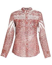 Guess Chemise Clouis Dentelle Et Imprimé Rose W74h96