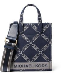 Michael Kors - Gigi Extra Small North/South Shopper Tote Crossbody Navy Multi Taglia Unica - Lyst