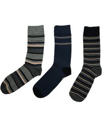 Ted Baker - London Maxfff 3 Pair Pack Of S Ankle Socks Organic Cotton Size 7-11 - Lyst