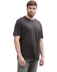 Tom Tailor - Denim Basic T-Shirt mit Logo-Stickerei - Lyst