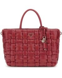 Guess - Handtasche Schultertasche Marion Satchel Red dunkelrot - Lyst