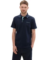 Tom Tailor - Basic Piqué Poloshirt mit Logo-Print - Lyst