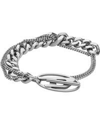 DIESEL - Bracciale unisex ovale con logo D - Lyst