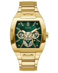 Guess - Gold Tone Strap Green Dial Gold Tone - Lyst