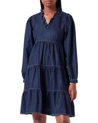 Love Moschino - Long Sleeves in Light 100% Cotton Denim With V Neck Dress - Lyst
