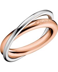 Calvin Klein Anello Donna Gioielli Double Misura 16 Trendy cod. KJ8XPR200108 - Multicolore