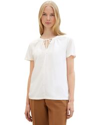 Tom Tailor - Basic Henley T-Shirt im Stoff-Mix - Lyst