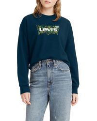 Levi's - Graphic Standard Crewneck Sweatshirt,Floral Logo Gibraltar Sea,XS - Lyst