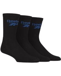 Reebok - Unisex 'foundation' Crew Socks - Mens & Ladies, Cotton, Cushioned, Ribbed, Plain With Logo, 3 Pair Multipack Uk Size - Lyst