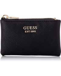 Guess - Laurel Zip Pouch Wallet Black One Size - Lyst