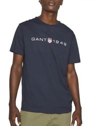 GANT - Printed Graphic Ss T-shirt - Lyst