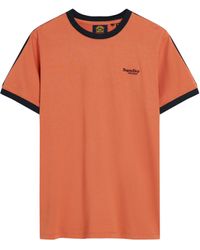 Superdry - Essential Retro T-Shirt mit Logo go Orange/Finster Marineblau XL - Lyst