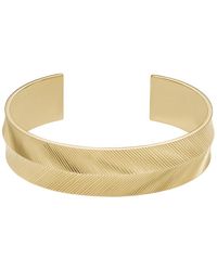 Fossil - Bracelet pour femme Harlow Linear Texture en acier inoxydable doré - Lyst