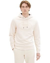 Tom Tailor - 1037799 Hoodie Sweatshirt mit Logo-Print aus Baumwolle - Lyst