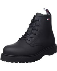 Tommy Hilfiger - Short Lace UP Leather Boot - Lyst