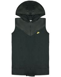 Nike - Dri-fit Zip Up Hooded Casual Sports Black Sleeveless Hoody 332694 010 - Lyst