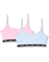 HUGO - 2-Pack Repeat Logo Cotton Stretch Bralettes BH - Lyst
