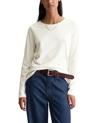 Marc O' Polo - Marc OߴPolo Denim Langarmshirt aus Bio-Baumwolle mit Rundhalsausschnitt - Lyst
