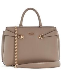 Guess - Lorelei Girlfriend Satchel Dark Taupe - Lyst