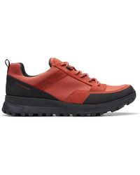 Clarks - Atl Trek Lo Wp Textile Shoes In Standard Fit Size 8 Red - Lyst