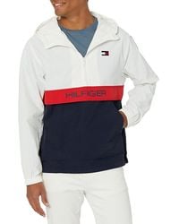 Tommy Hilfiger - Lightweight Taslan Hooded Popover Windbreaker Jacket Outerwear - Lyst