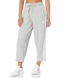 adidas - Essentials 3-stripes Open Hem Fleece Pants - Lyst