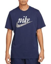 Nike - DZ3279-410 M NSW Tee Futura 2 T-Shirt Midnight Navy Größe L - Lyst