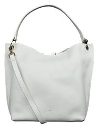 Ted Baker - London Candiee Soft Grain Faceted Bar Hobo Leather Bag In Ivory Cream - Lyst