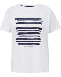 Comma, - T-Shirt mit Frontprint - Lyst