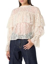 The Drop - Miriam Feminine Ruffle Yoke Shine Blouse Blusen - Lyst