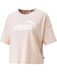 PUMA - T-Shirt "Essentials Logo Cropped T-Shirt Damen" - Lyst