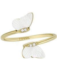 Fossil - Anello Fascia in donna Sadie Acciaio- Cristalli - Lyst