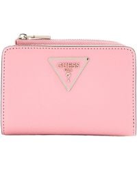 Guess - Laurel Zip Around Card Case Pink - Lyst