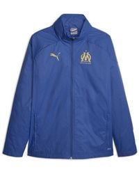 PUMA - OM Veste Coupe Vent Bleu Foncé foot 2023/2024 Bleu M - Lyst