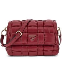 Guess - Sac à épaule Marion Flap Shoulder Bag Red rouge foncé - Lyst