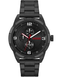 HUGO - Analogue Multifunction Quartz Watch For Men With Black Stainless Steel Bracelet - 1530279 - Lyst