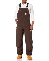 Carhartt - Mens Loose Fit Washed Duck Insulated Bib Overall - Lyst