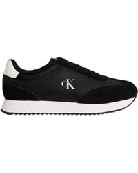 Calvin Klein - Runner Sneaker Retro Lace Up aus Leder - Lyst