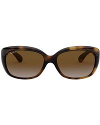 Ray-Ban Synthetic Rb4101 Jackie Ohh Rectangular Sunglasses in Black/Crystal  Green (Black) - Save 57% - Lyst
