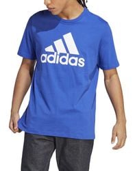 adidas - T-shirt Essentials en jersey simple avec grand logo pour homme - Lyst