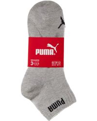 PUMA - Quarter Sock 3 Pack Quarter - Grey/white/black, Eu 35-38 - Lyst