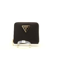 Guess - Meridian Small Zip Around Wallet Black - Lyst
