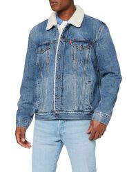 levi's type 3 sherpa trucker jacket indigo lamb