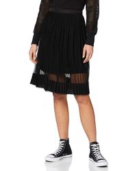 Calvin Klein Pleated Mesh Skirt Gonna - Nero