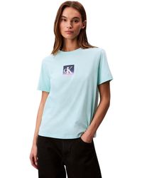 Calvin Klein - Camiseta de manga corta Mujer Classic Boxed Monogram con logotipo - Lyst