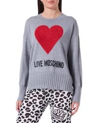 Love Moschino - Relaxed Fit Long-sleeved With Maxi Boublé Heart pullover - Lyst