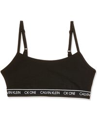 Calvin Klein Unlined Bralette Almohadillas y Rellenos de Sujetador - Negro