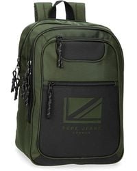 Pepe Jeans - Bromley Ldn Adaptable Laptop Backpack 14" Green 28x40x16cm Polyester With Faux Leather Details 17.92l - Lyst
