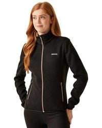 Regatta - Fleecejacke WMS Hood Newhill Stehkragen Black(Warm Taupe) - 16 - Lyst